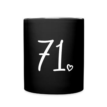 Cute Number 71, 71 Years Old, 71st Birthday Gift - Full Colour Mug - black - Front