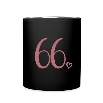 Süße Nummer 66, 66 Jahre alt, 66. Geburtstag Geschenk - Tasse einfarbig - Schwarz - Vorne