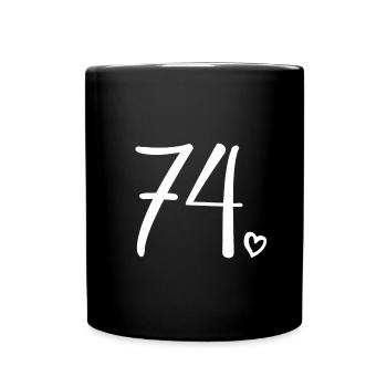 Cute Number 74, 74 Years Old, 74th Birthday Gift - Full Colour Mug - black - Front