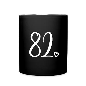 Süße Nummer 82, 82 Jahre alt, Geschenk zum 82. Geburtstag - Tasse einfarbig - Schwarz - Vorne