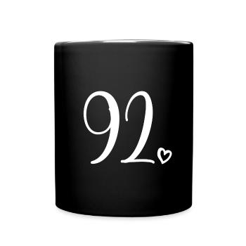 Süße Nummer 92, 92 Jahre alt, 92. Geburtstag Geschenk - Tasse einfarbig - Schwarz - Vorne