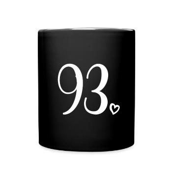 Cute Number 93, 93 Years Old, 93rd Birthday Gift - Full Colour Mug - black - Front