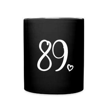 Süße Nummer 89, 89 Jahre alt, Geschenk zum 89. Geburtstag - Tasse einfarbig - Schwarz - Vorne