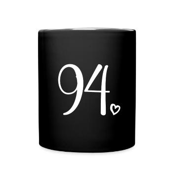 Cute Number 94, 94 Years Old, 94th Birthday Gift - Full Colour Mug - black - Front