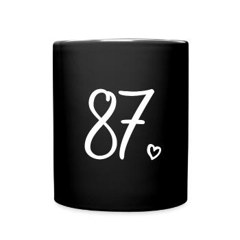 Cute Number 87, 87 Years Old, 87th Birthday Gift - Full Colour Mug - black - Front