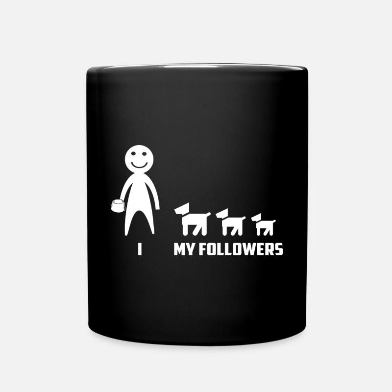 Lustige Hunde Follower - Tasse einfarbig - Schwarz