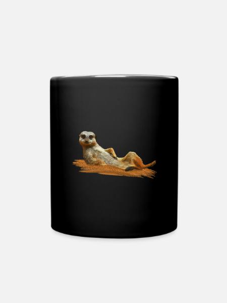 Erdmännchen - Tasse einfarbig - Schwarz