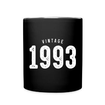 Vintage 1993 Typography - Full Colour Mug - black - Front