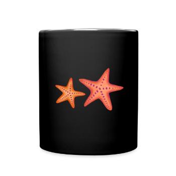 Seesterne - Tasse einfarbig - Schwarz - Vorne
