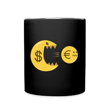 Dollar Euro - Tasse einfarbig - Schwarz - Vorne