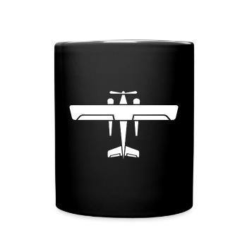 Old Airplane Icon Flyer Flying Icon Graphic - Full Colour Mug - black - Front