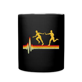 Course de relais athlète athlétisme battement de cœur - Mug uni - noir - Devant