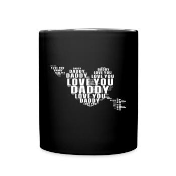 Father's Day Rock T-Shirt Papa Gift Idea - Full Colour Mug - black - Front