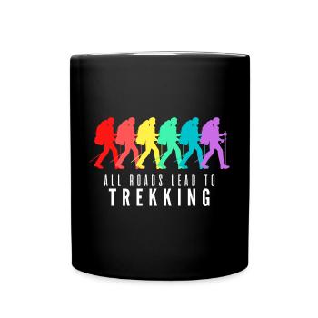 All Roads Lead to Trekking - Full Colour Mug - black - Front