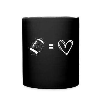 Football gleich Liebe Geschenk Idee American Sport - Tasse einfarbig - Schwarz - Vorne