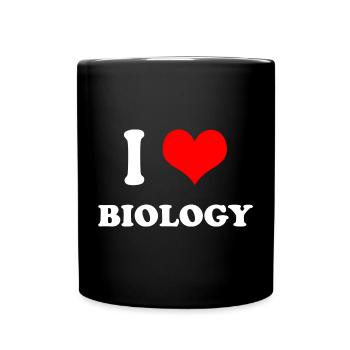 I love biology - Full Colour Mug - black - Front