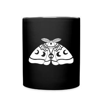 White moth - Full Colour Mug - black - Front