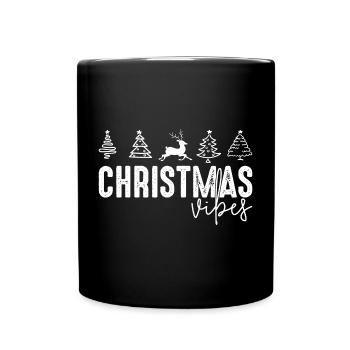 Christmas Vibes Reindeer Trees - Full Colour Mug - black - Front