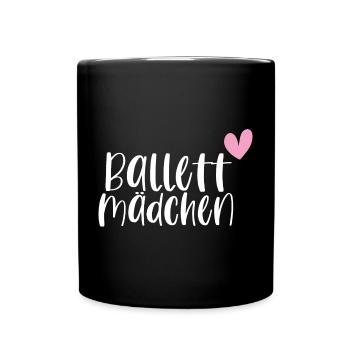 Ballett Mädchen tanzen Ballerina Geschenk - Tasse einfarbig - Schwarz - Vorne