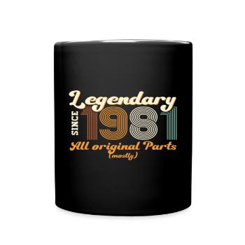 Original vintage 1981 41st birthday gift - Full Colour Mug - black - Front