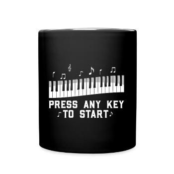 Piano Klavier Pianist Klavierspieler Keyboard - Tasse einfarbig - Schwarz - Vorne
