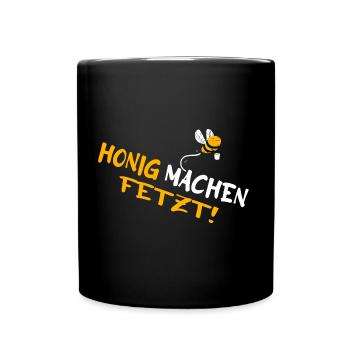 Imkerei Honigmacher "Imker macht Honig" - Tasse einfarbig - Schwarz - Vorne