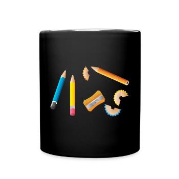 Künstler Kunstlehrer Büro Atelier, Bleistift Maler - Tasse einfarbig - Schwarz - Vorne