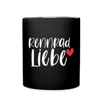 Rennrad Liebe! Fahrrad Sport Radsport Geschenk - Tasse einfarbig - Schwarz - Vorne