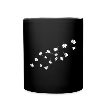 Des feuilles d’érable minimalistes soufflant dans le vent - Mug uni - noir - Devant