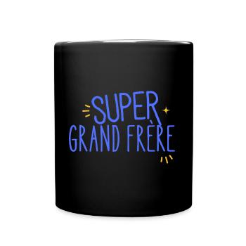 t shirt super grand frere cadeau garçon - Mug uni - noir - Devant