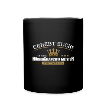 Hörgeräteakustik Meister - Tasse einfarbig - Schwarz - Vorne