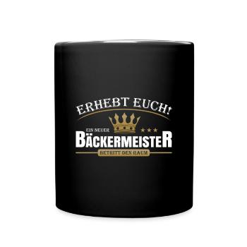 Bäckermeister - Tasse einfarbig - Schwarz - Vorne