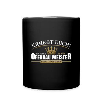 Ofenbau Meister - Tasse einfarbig - Schwarz - Vorne