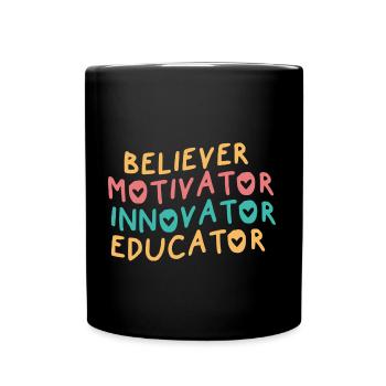 Ich Bin Erzieherin Kaffee Kita Kindergarten Kind - Tasse einfarbig - Schwarz - Vorne