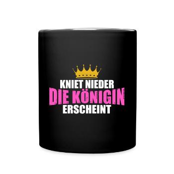 Kniet nieder die Königin erscheint Krone Frauen - Tasse einfarbig - Schwarz - Vorne