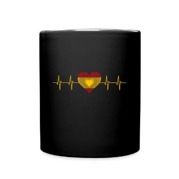 Spain Heart Herz Herzschlag Spanien - Tasse einfarbig - Schwarz - Vorne