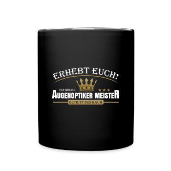 Augenoptiker Meister - Tasse einfarbig - Schwarz - Vorne