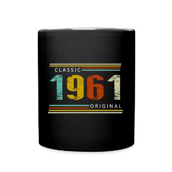 Geburtstag, Classic of 1961 Original, Retro - Tasse einfarbig - Schwarz - Vorne