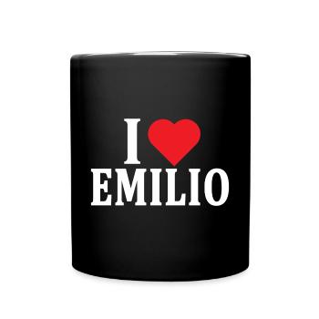 T-Shirt Ich liebe Emilio T-Shirt Geschenkidee - Tasse einfarbig - Schwarz - Vorne