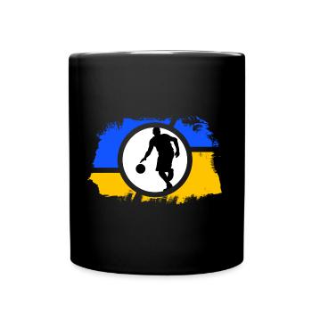 basketball "slamdunk für ukraine" basketballspiel - Tasse einfarbig - Schwarz - Vorne