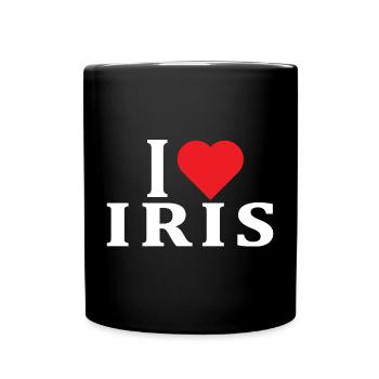 T-Shirt I love Iris T-Shirt Geschenkidee - Tasse einfarbig - Schwarz - Vorne