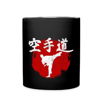 Karate Martial Art MMA Kanji Japan Gym - Tasse einfarbig - Schwarz - Vorne