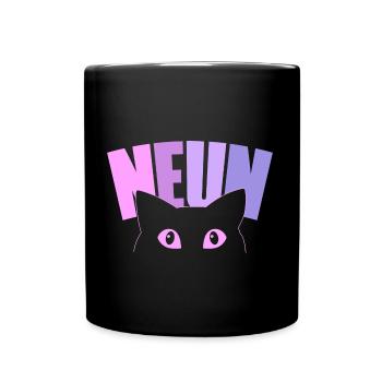 9. Geburtstag Mädchen 9 Jahre alt Kätzchen Katze - Tasse einfarbig - Schwarz - Vorne