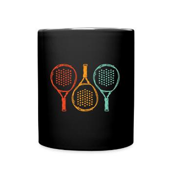 Padel racket drawing Padel player Padel - Full Colour Mug - black - Front