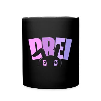 3. Geburtstag Mädchen 3 Jahre alt Hase Häschen - Tasse einfarbig - Schwarz - Vorne