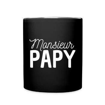 Monsieur papy humour grand-père cadeau - Mug uni - noir - Devant