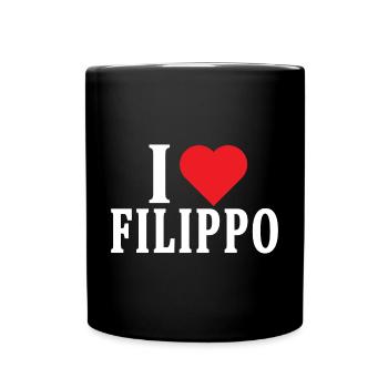T-Shirt Ich liebe Filippo T-Shirt Geschenkidee - Tasse einfarbig - Schwarz - Vorne