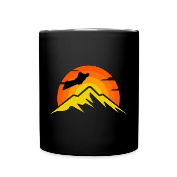 Wingsuit fliegen Base Jumping Skydiving Retro - Tasse einfarbig - Schwarz - Vorne