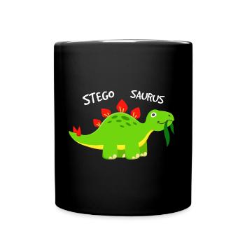 Stegosaurus Dino Kinder - Tasse einfarbig - Schwarz - Vorne