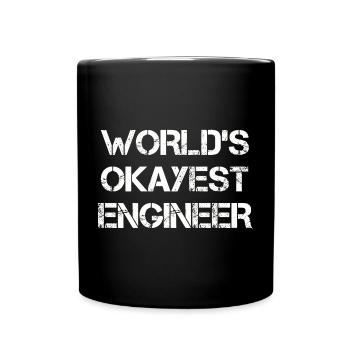 World's Okayest Engineer Tee - Full Colour Mug - black - Front